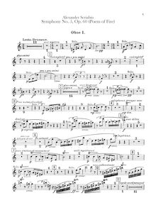 Partition hautbois 1, 2, 3, anglais cor, Prometheus, Le Poème du Feu, Op.60