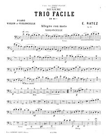 Partition violoncelle, Piano Trio No.2, Op.10, Trio facile, E flat major