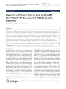 Dynamic admission control and bandwidth reservation for IEEE 802.16e mobile WiMAX networks