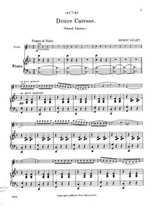 Partition de piano, Douce caresse, F major, Gillet, Ernest