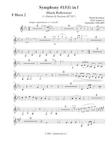 Partition cor 2, Symphony No.15  Black Halloween , F minor, Rondeau, Michel par Michel Rondeau