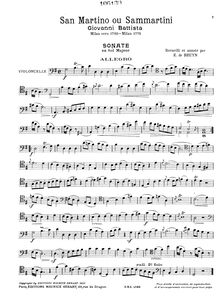Partition de violoncelle, violoncelle Sonata en G major