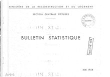 Bulletin statistique de la construction - Permis de construire - Logements. Années 1952-1969 (Edition 1956-1970). Récapitulatif. : mai
