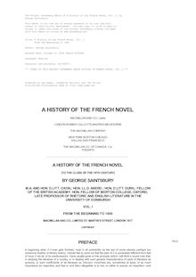 A History of the French Novel, Vol. 1 - From the Beginning to 1800
