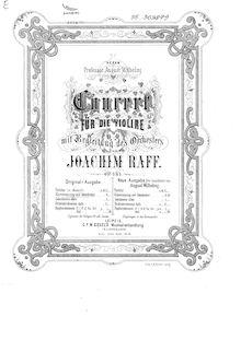 Partition de violon, violon Concerto No.1, Op.161, Raff, Joachim