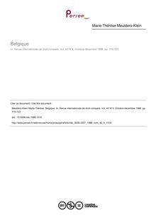Belgique - article ; n°4 ; vol.40, pg 715-722