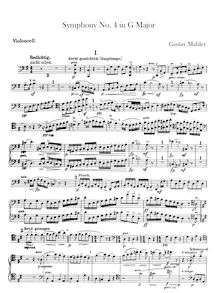 Partition violoncelles, Symphony No.4, Mahler, Gustav