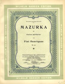 Partition couverture couleur - violon, Mazurka, Op.35, G Major, Henriques, Fini