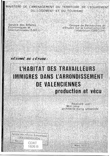 L habitat des travailleurs immigrés dans l arrondissement de Valenciennes. Production et vécu. : 1826_2
