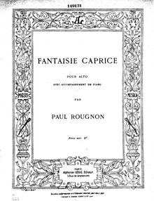 Partition de piano, Fantaisie Caprice, G major, Rougnon, Paul