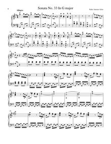 Partition Sonata R.33 en G major, clavier sonates R.31–40, Soler, Antonio