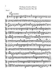 Partition cor 1, 2 (en C, F), Piano Concerto No.21, Piano Concerto No.21