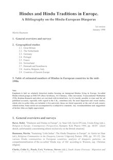 Hindus and Hindu Traditions in Europe.