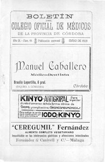 Boletín del Colegio Oficial de Médicos de la Provincia de Córdoba, n. 095 (1929)