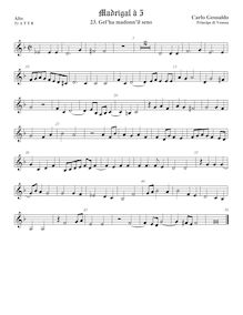 Partition ténor viole de gambe 1, aigu clef, madrigaux, Book 1, Gesualdo, Carlo par Carlo Gesualdo