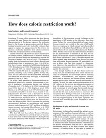 How does calorie restriction work?
