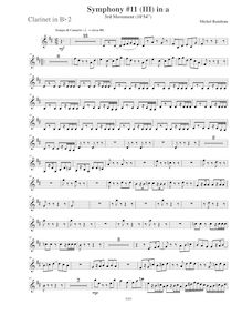 Partition clarinette 2 (B♭), Symphony No.11  Latin , A minor, Rondeau, Michel