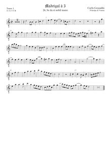 Partition ténor viole de gambe 1, octave aigu clef, madrigaux, Book 1 par Carlo Gesualdo