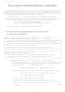 Cours - Equations differentielles lineaires