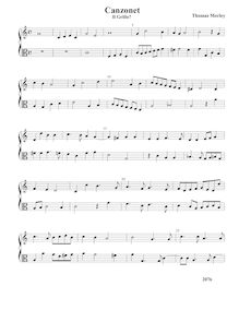Partition Il Grillo - partition complète, pour First Booke of chansonnettes to Two Voyces