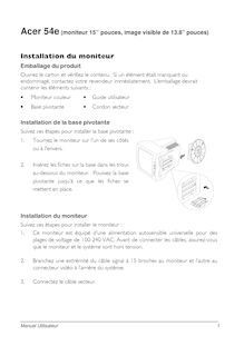 Notice Moniteurs Acer  54E