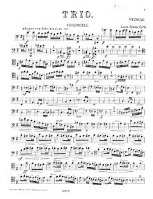 Partition de violoncelle, Piano Trio, Op.19, E minor, Glass, Louis