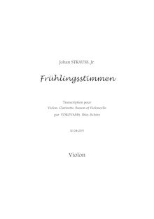 Partition de violon, voix of Spring, Strauss Jr., Johann