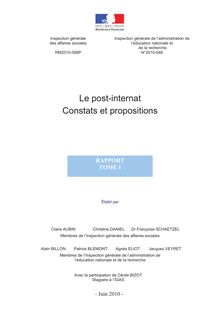 Le post-internat - Constats et propositions