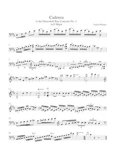 Partition basse Score, Cadenza to Dittersdorf s basse Concerto No. 2 en E Major