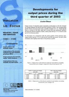 Developments for output prices during the third quarter of 2003
