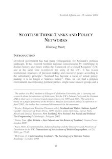 SCOTTISH THINK-TANKS AND POLICY NETWORKS