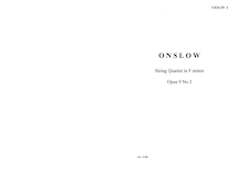 Partition parties complètes, 3 corde quatuors (Nos. 7-9), Op.9, Onslow, Georges