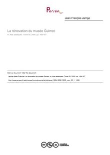 La rénovation du musée Guimet - article ; n°1 ; vol.55, pg 164-167