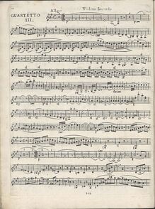 Partition violon II, corde quatuor No.3, Op.18/3, D major, Beethoven, Ludwig van