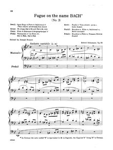 Partition Fugue No.3, 6 Fugues on B.A.C.H. pour orgue ou pédale-flugel