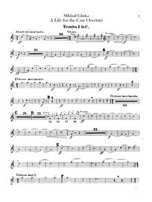 Partition trompette 1, 2 (C), A Life pour pour Tsar, Ivan Susanin