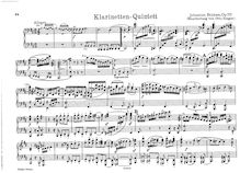 Partition complète, clarinette quintette, Viola Quintet, B minor