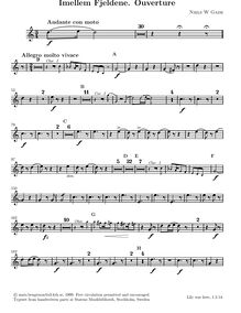 Partition trompette 1 (B?), Imellem Fjeldene, F Major, Gade, Niels