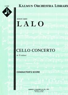 Partition couverture couleur, violoncelle Concerto, D minor, Lalo, Édouard