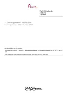 Développement intellectuel - compte-rendu ; n°2 ; vol.52, pg 579-587