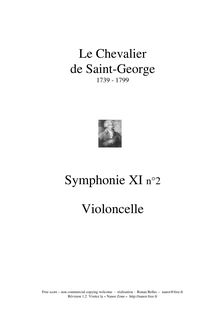 Partition violoncelles / Basses, 2 Symphonies, Saint-Georges, Joseph Bologne