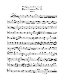 Partition basson 1, 2, Piano Concerto No.13, C major, Mozart, Wolfgang Amadeus