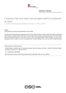 L empereur Ojin et le mythe indo-européen relatif à la naissance du Soleil - article ; n°4 ; vol.39, pg 769-775
