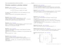 Sujet : Algèbre, Réduction des endomorphismes, Polynôme annulateur, polynôme minimal