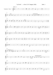 Partition chœur II: ténor Trombone 1, La porta, Taeggio, Giovanni Domenico Rognoni