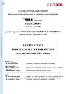 Les relations professionnelles tripartites : le cas du Grand-Duché de Luxembourg