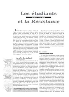 Les étudiants et la Résistance - article ; n°1 ; vol.74, pg 20-28
