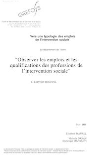 Vers une typologie des emplois de l intervention sociale : Le département de l Isère : Observer les emplois et les qualifications des professions de l intervention sociale