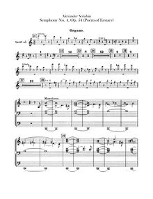 Partition orgue, Symphony No.4, Op.54, Poème de l Extase, Scriabin, Aleksandr