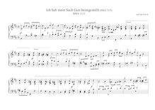 Partition , Ich hab mein Sach Gott heimgestellt, BWV 1113, pour Neumeister Collection, BWV 1090-1120